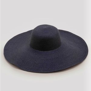 NWT Boden Floppy Sun Woven Wide Brim Hat in Navy Blue